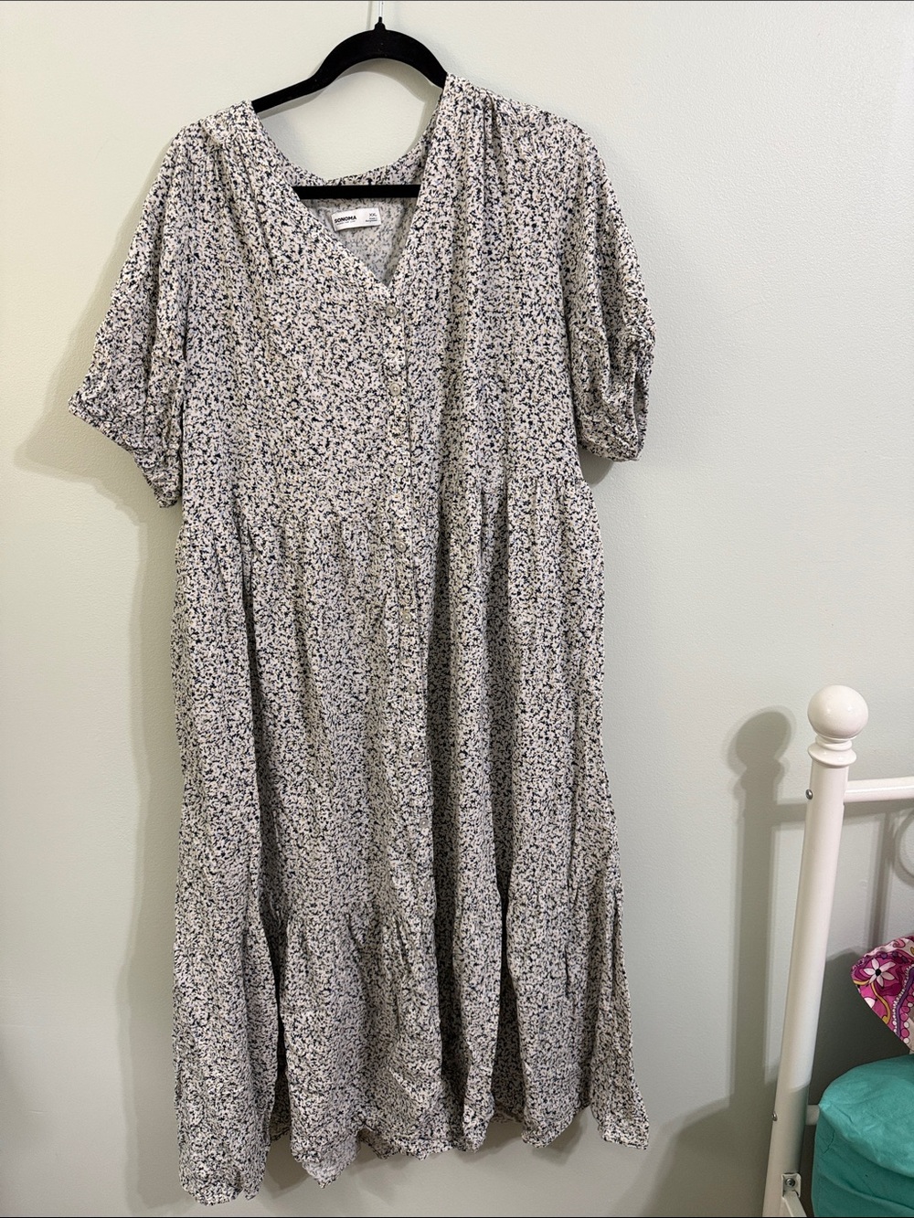 Sonoma Gray Floral Maxi Dress
